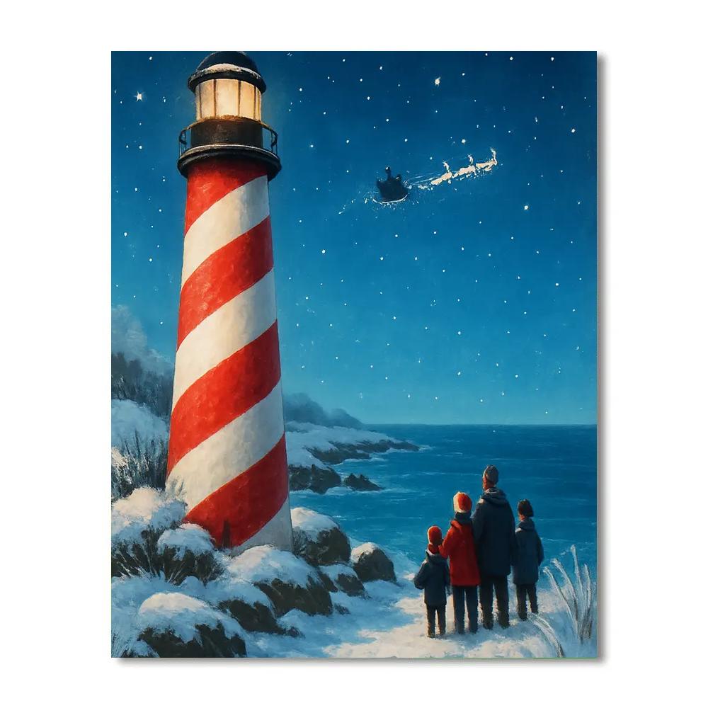 Peppermint Lighthouse Lookout DIY paint by numbers