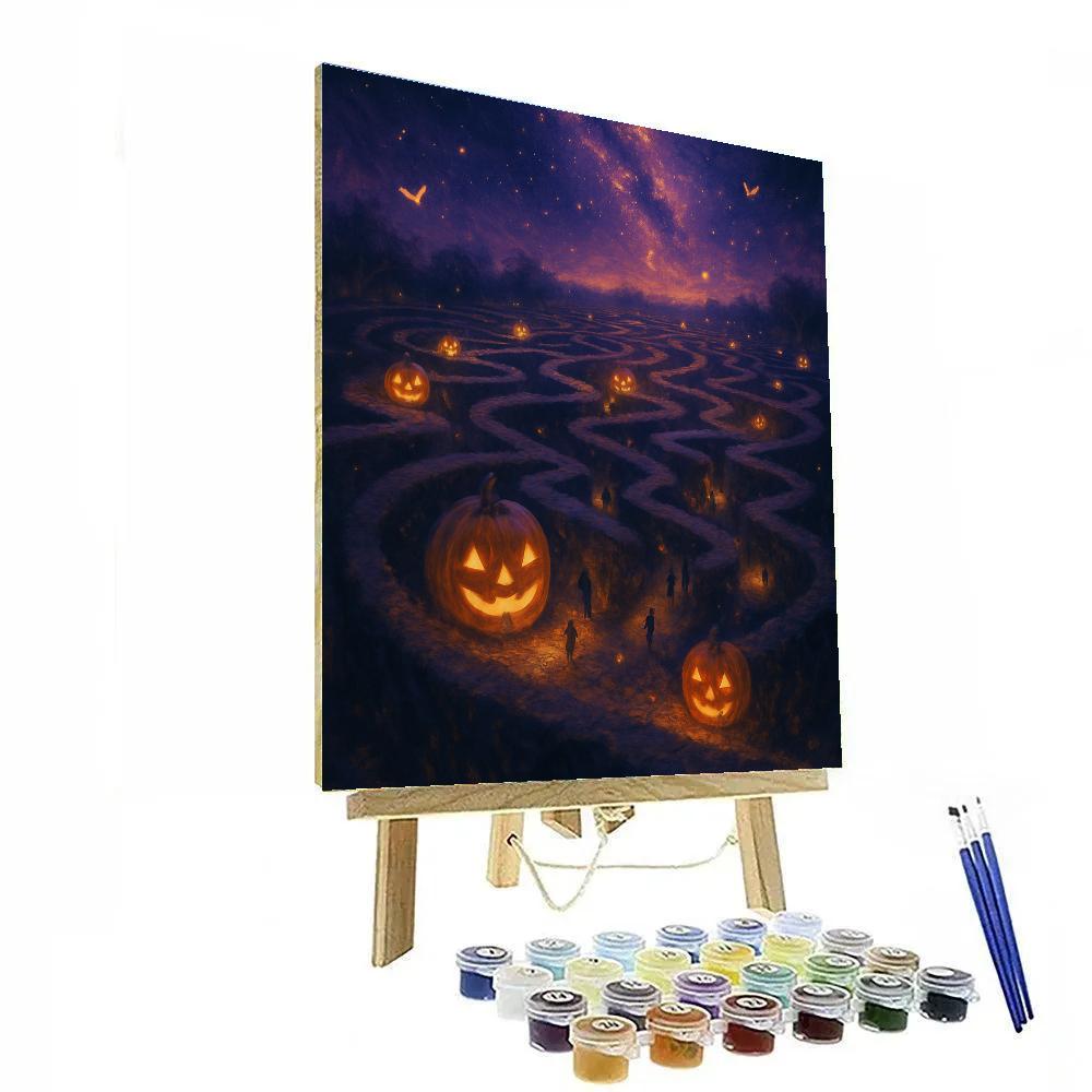 Starlit Pumpkin Labyrinth Paint by numbers art