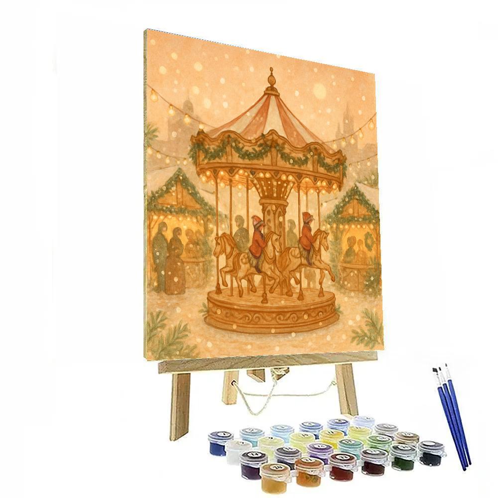 Midwinter Market Carousel Paint by numbers art