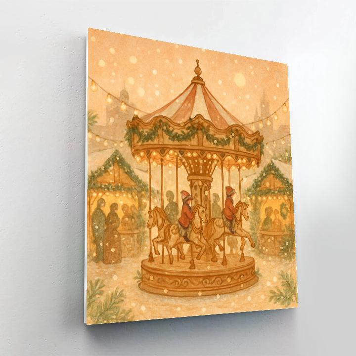 Midwinter Market Carousel Paint by numbers art