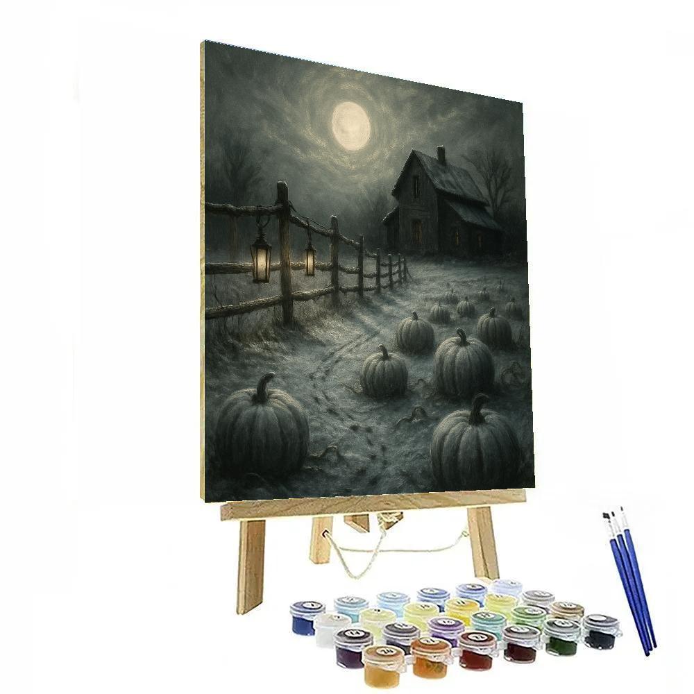 Frosted Moonlight Farmstead paint by numbers