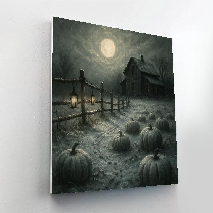 Frosted Moonlight Farmstead paint by numbers