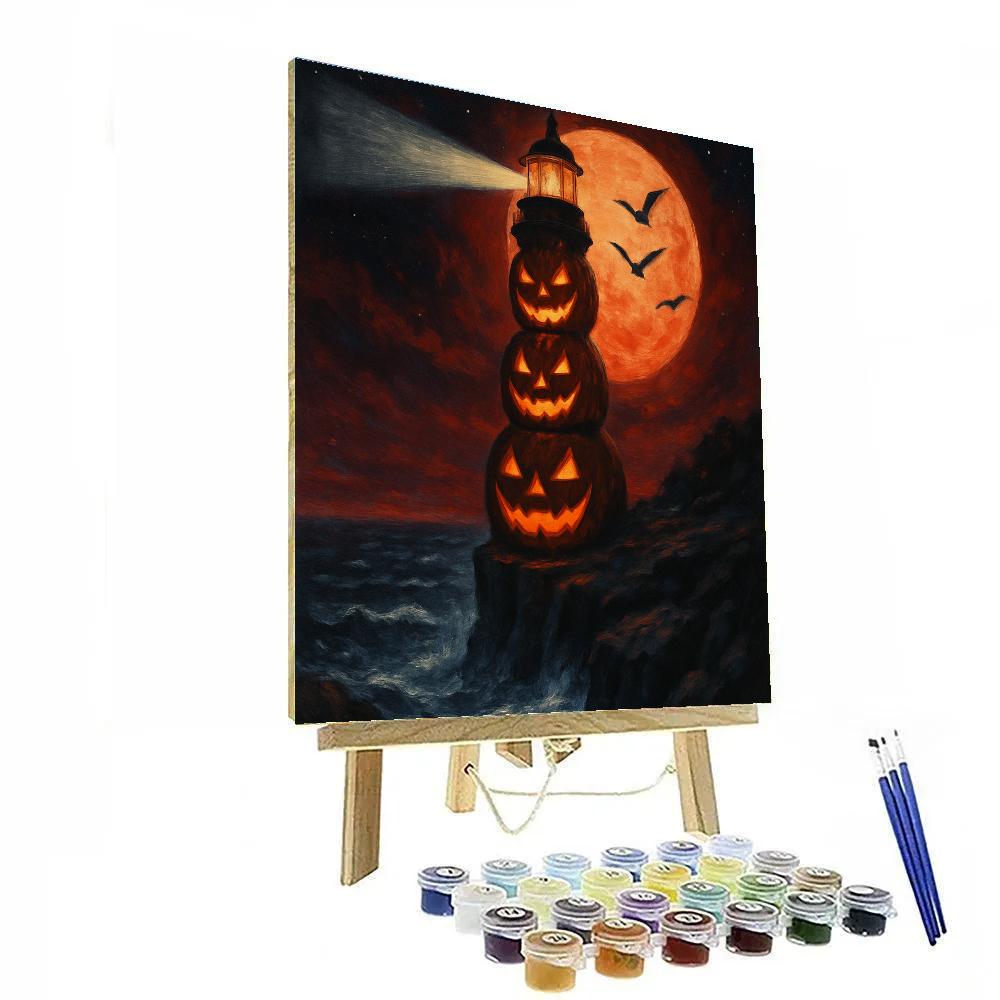 Pumpkin Lighthouse Of Stars Paint by numbers art