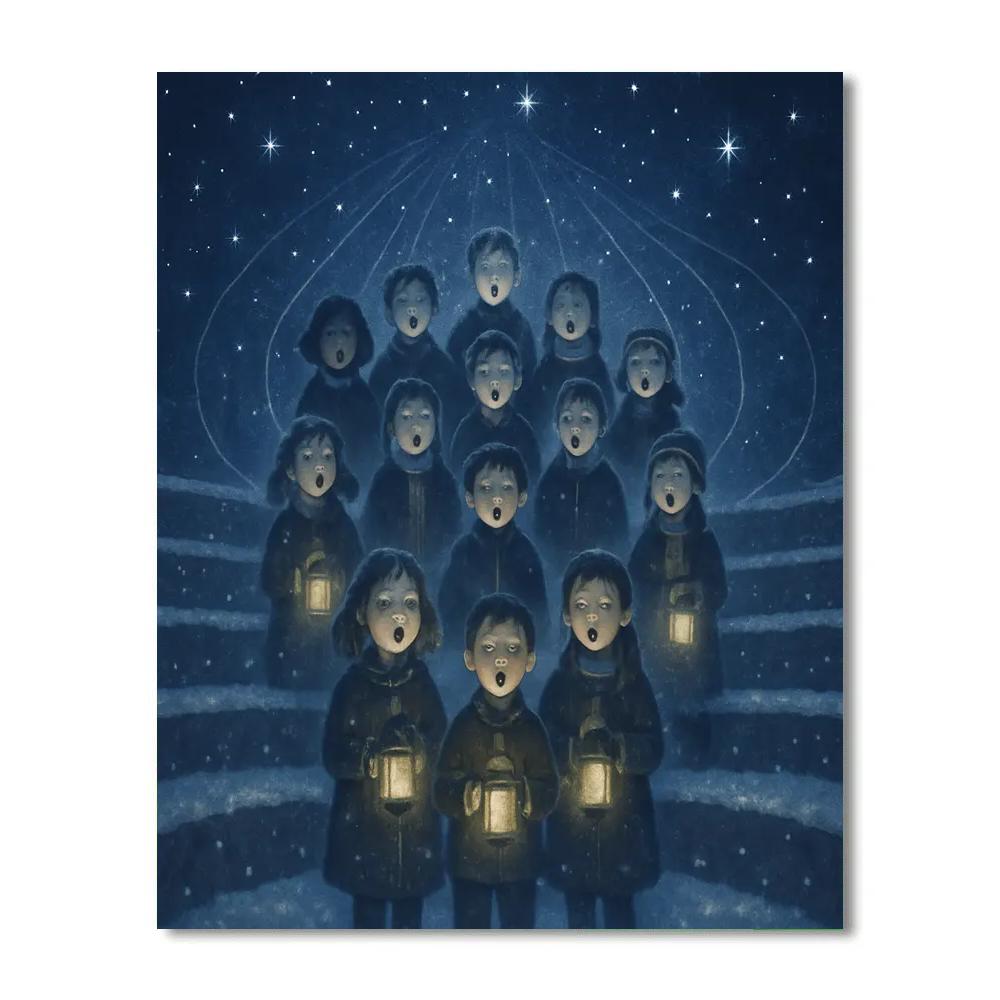 Holiday Lantern Choir paint by numbers