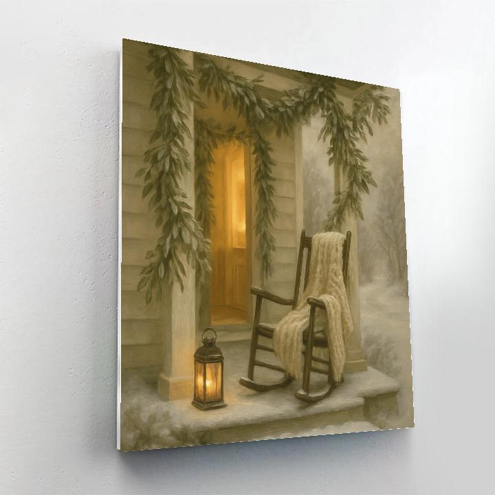 Olive Branch Winter Porch paint by number