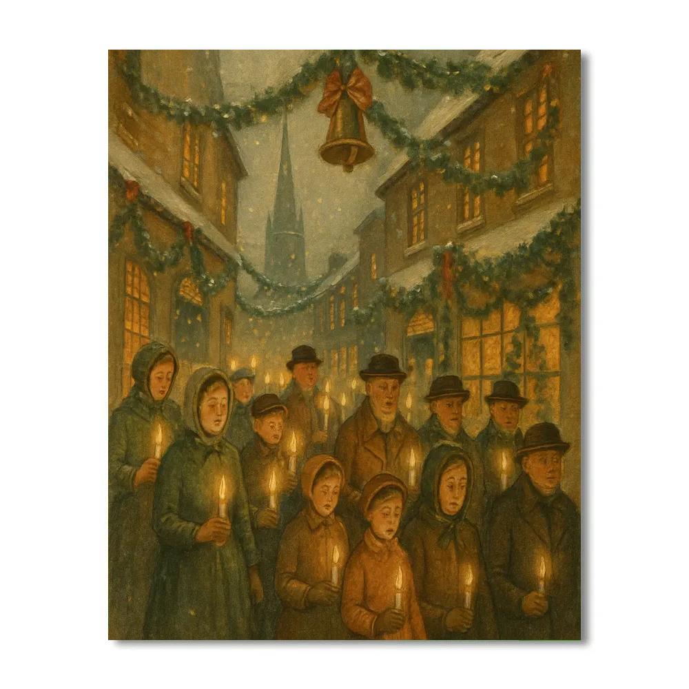 Old Town Candlelight Parade paint by numbers