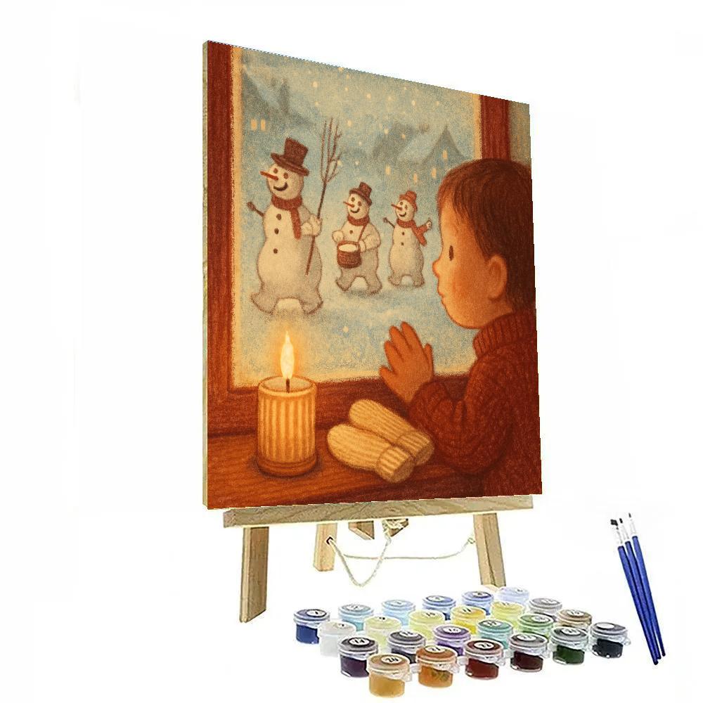 Winter Window Watching painting number kit