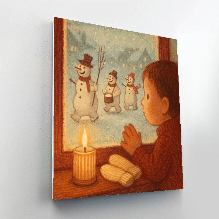 Winter Window Watching painting number kit