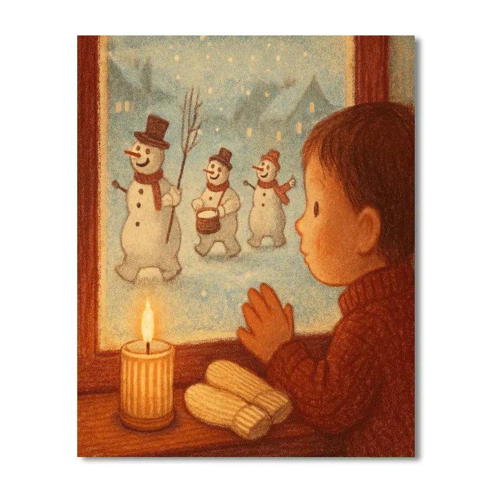 Winter Window Watching painting number kit