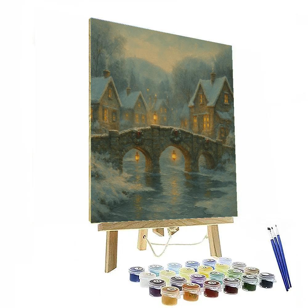 Snow Lantern Bridge Village paint by color