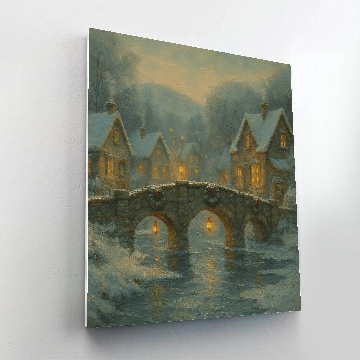 Snow Lantern Bridge Village paint by color