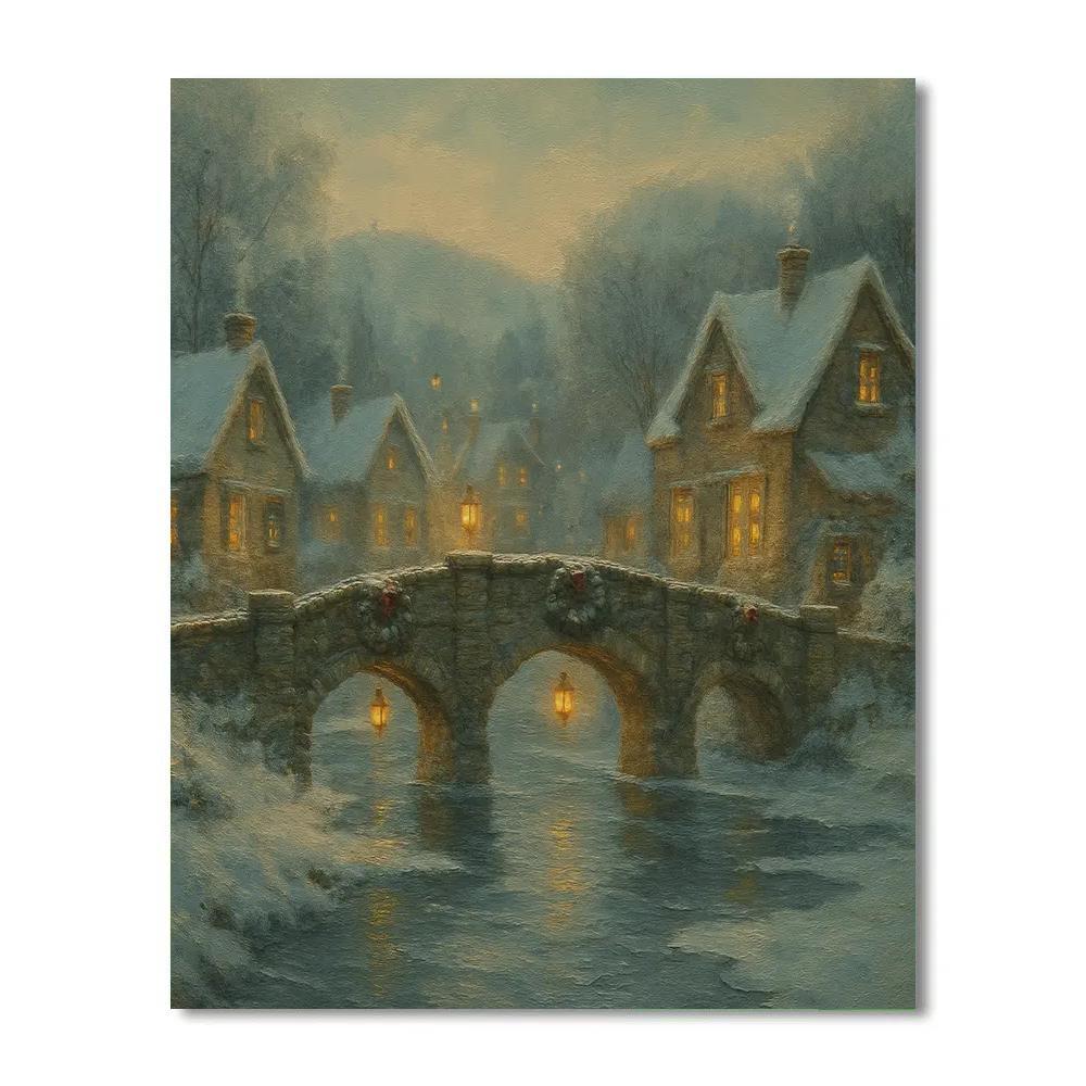 Snow Lantern Bridge Village paint by color