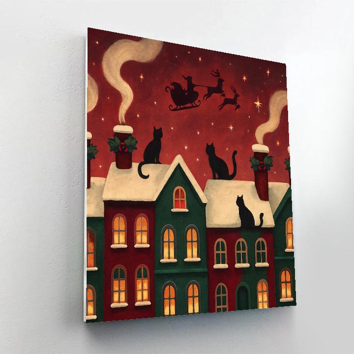 Holly Jolly Chimney Row Paint by numbers kits