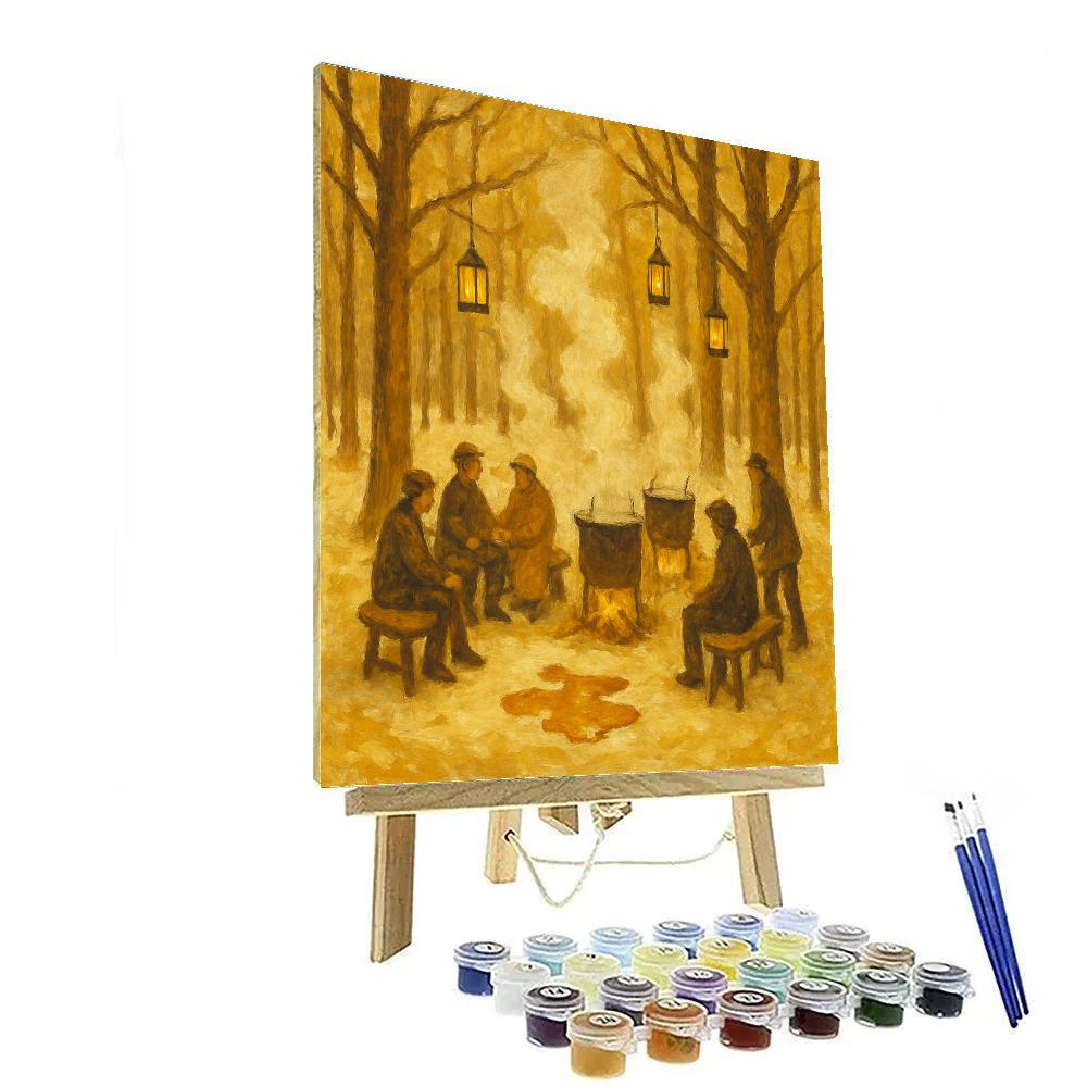 Maple Sugar Winter Gathering paint by numbers