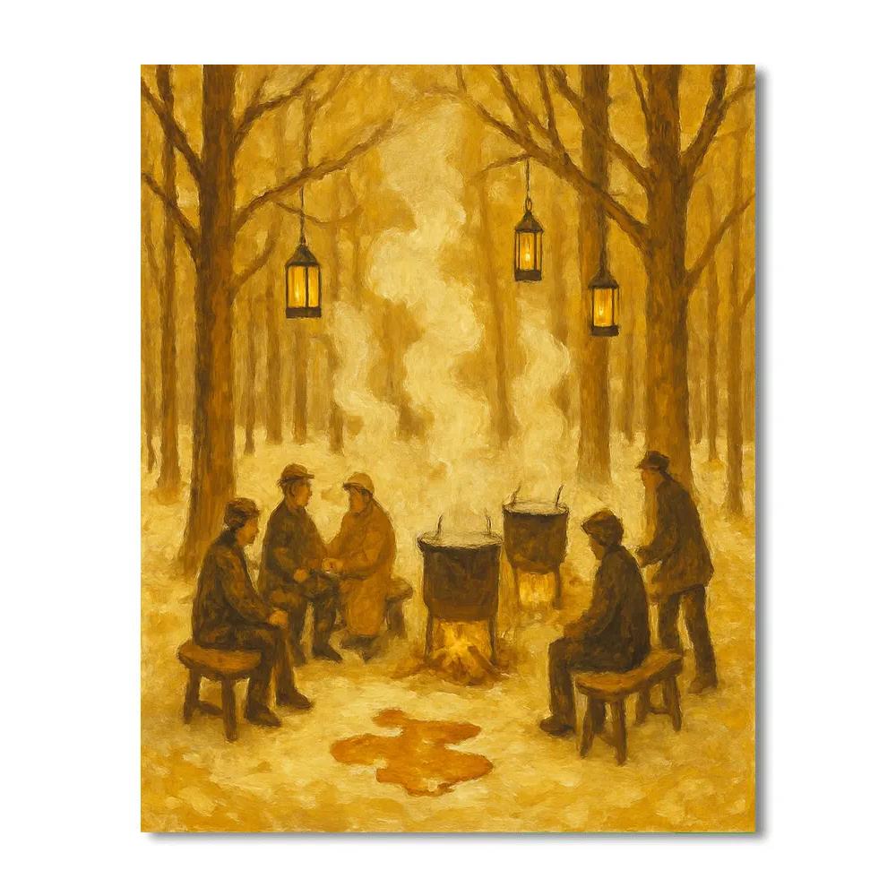 Maple Sugar Winter Gathering paint by numbers