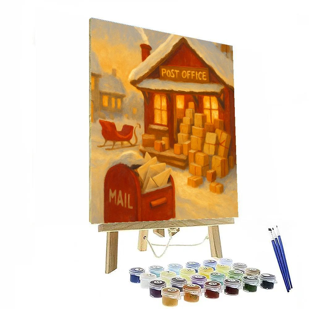 Snowbound Post Office Surprise Numbered painting kits