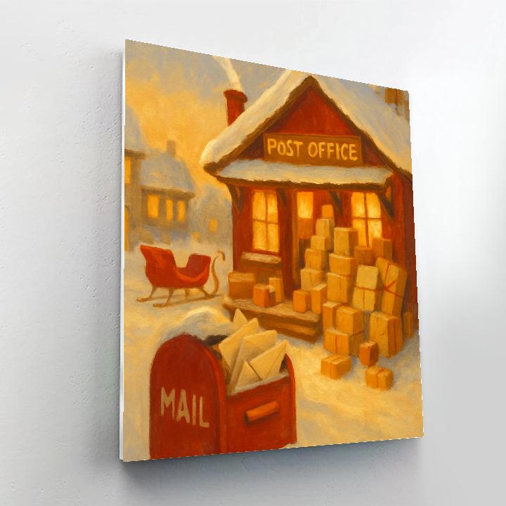 Snowbound Post Office Surprise Numbered painting kits