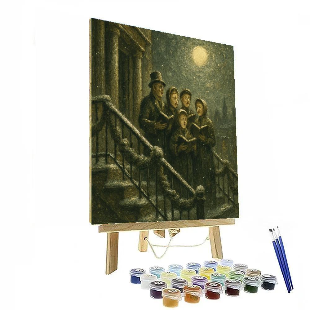 Moonbeam Caroling Steps painting number kit