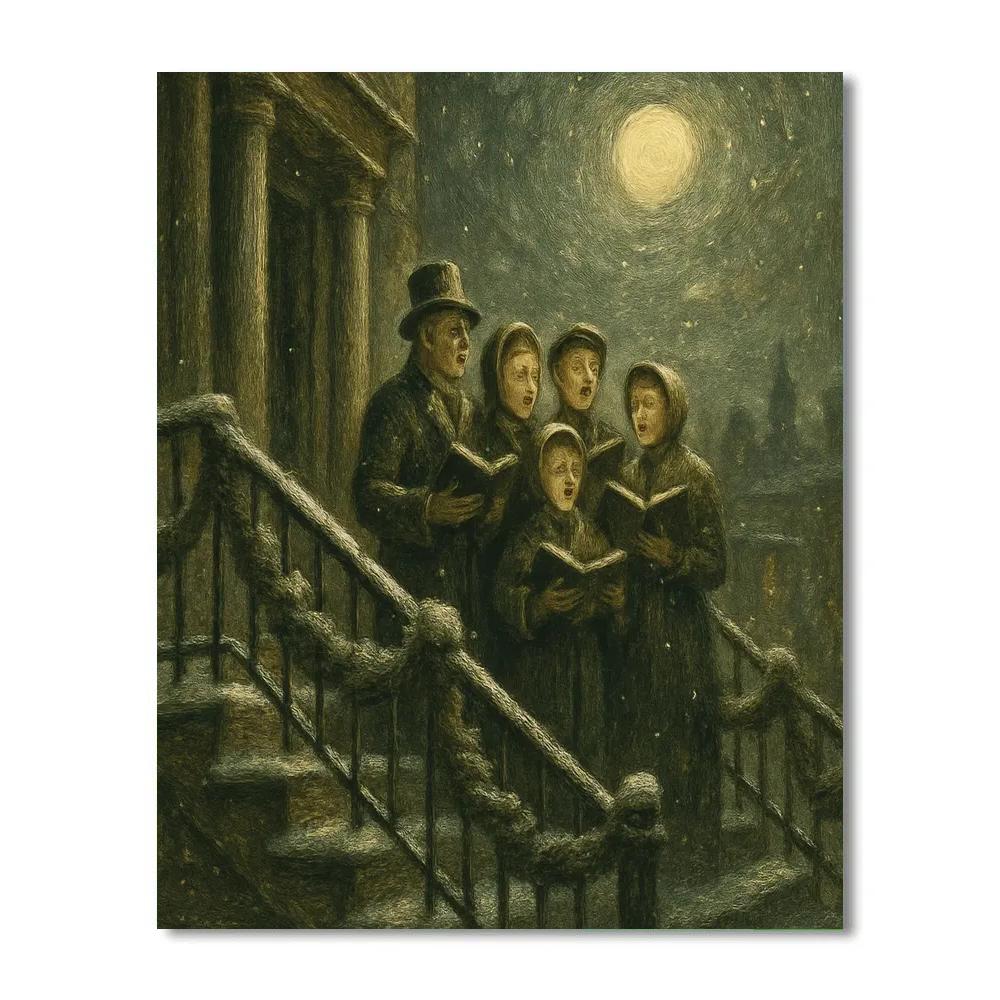Moonbeam Caroling Steps painting number kit