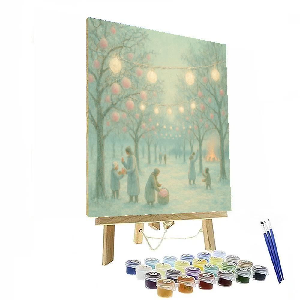 Frosted Lantern Orchard DIY paint by numbers