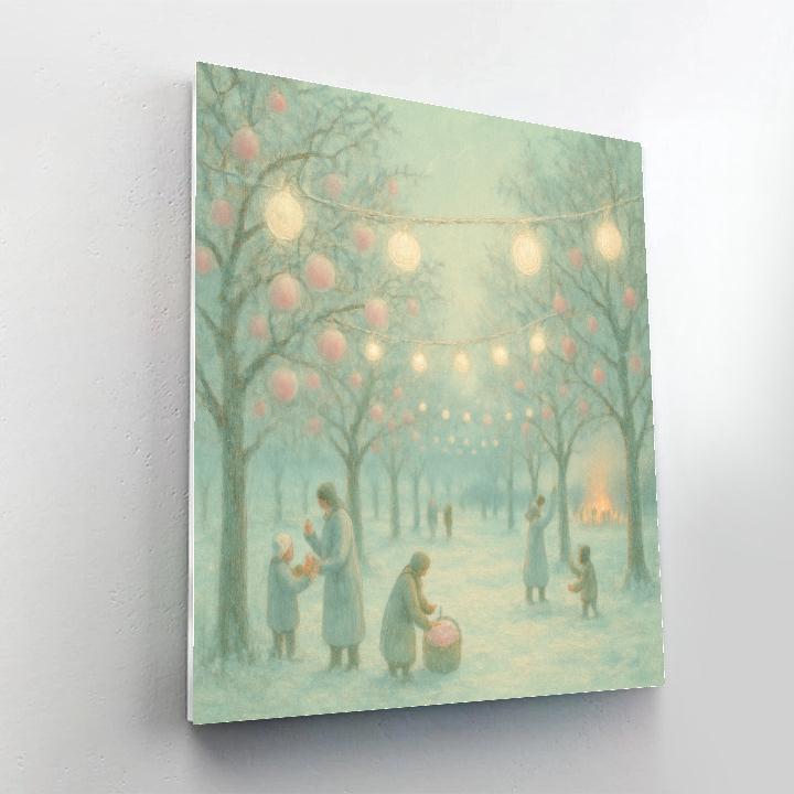 Frosted Lantern Orchard DIY paint by numbers