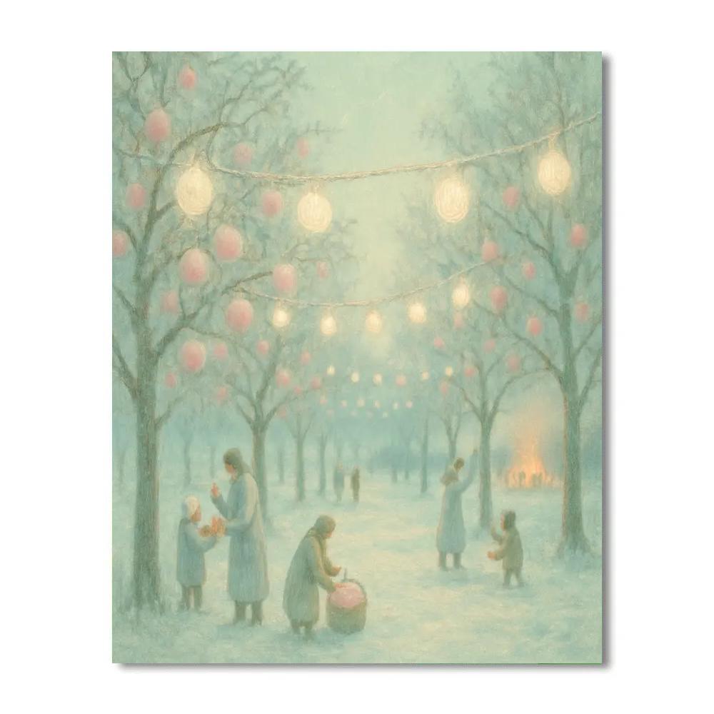 Frosted Lantern Orchard DIY paint by numbers