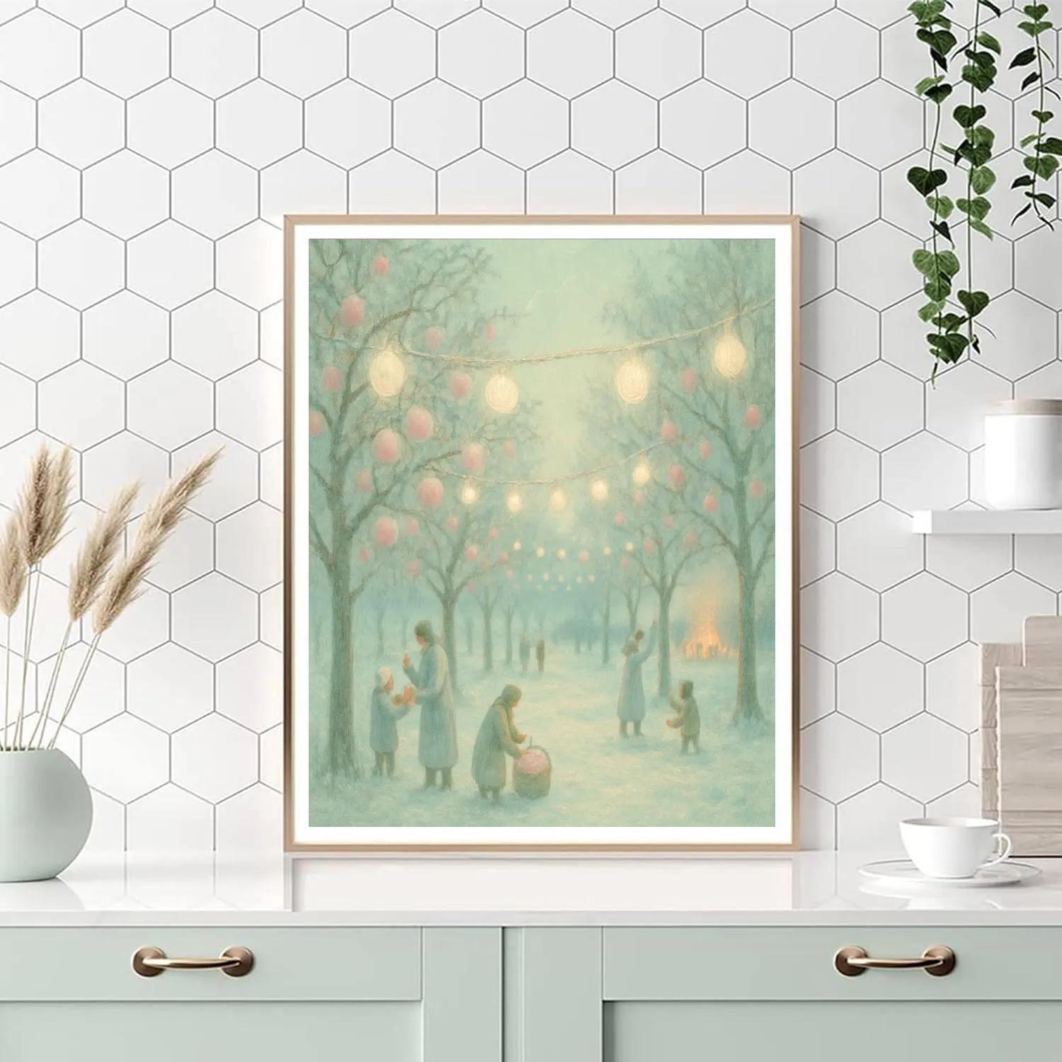 Frosted Lantern Orchard DIY paint by numbers