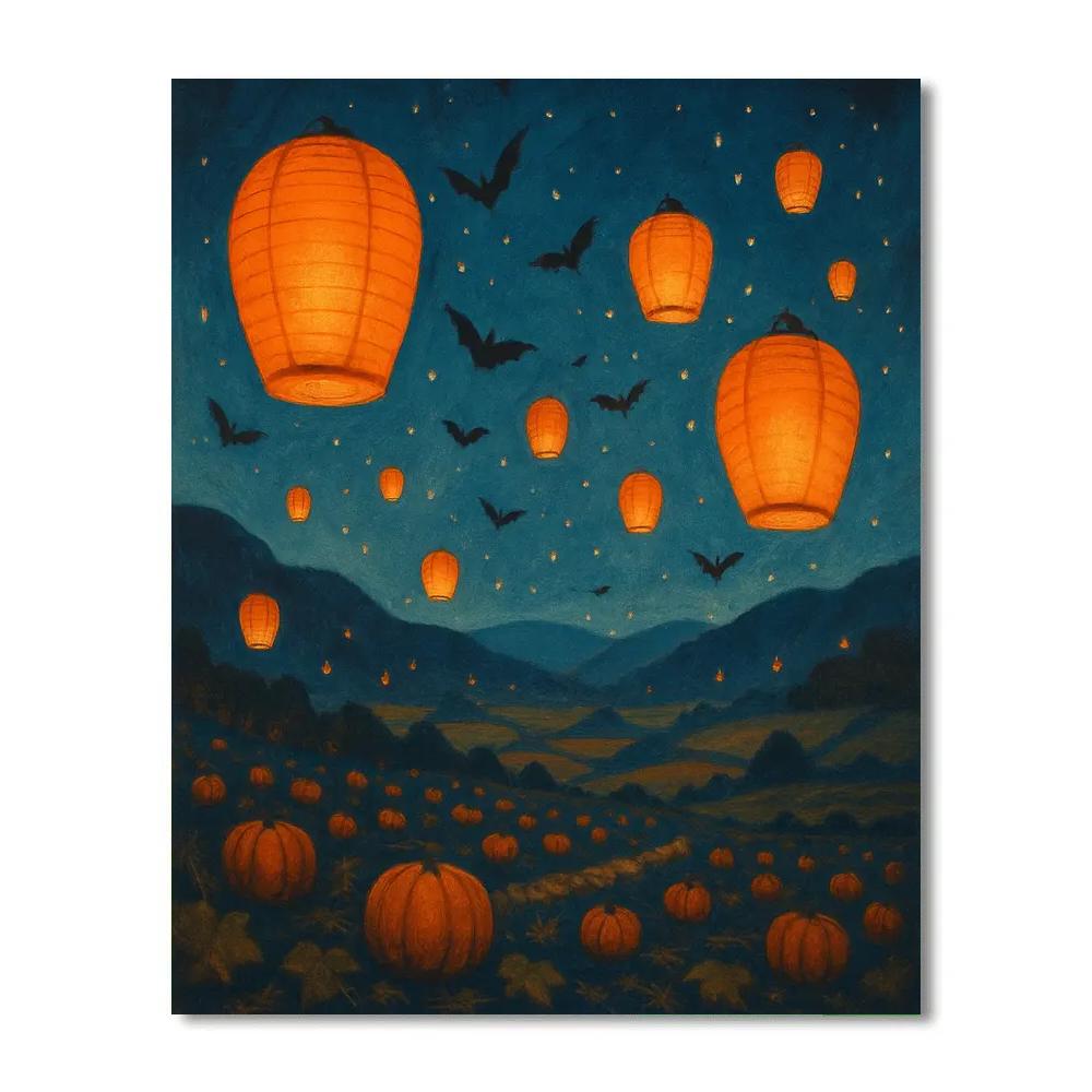 Night Of The Paper Lantern Fleet paint by number