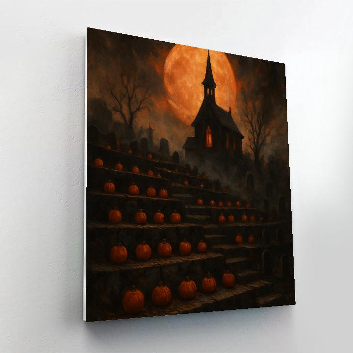 Moonrise At Graveyard Terrace paint by number