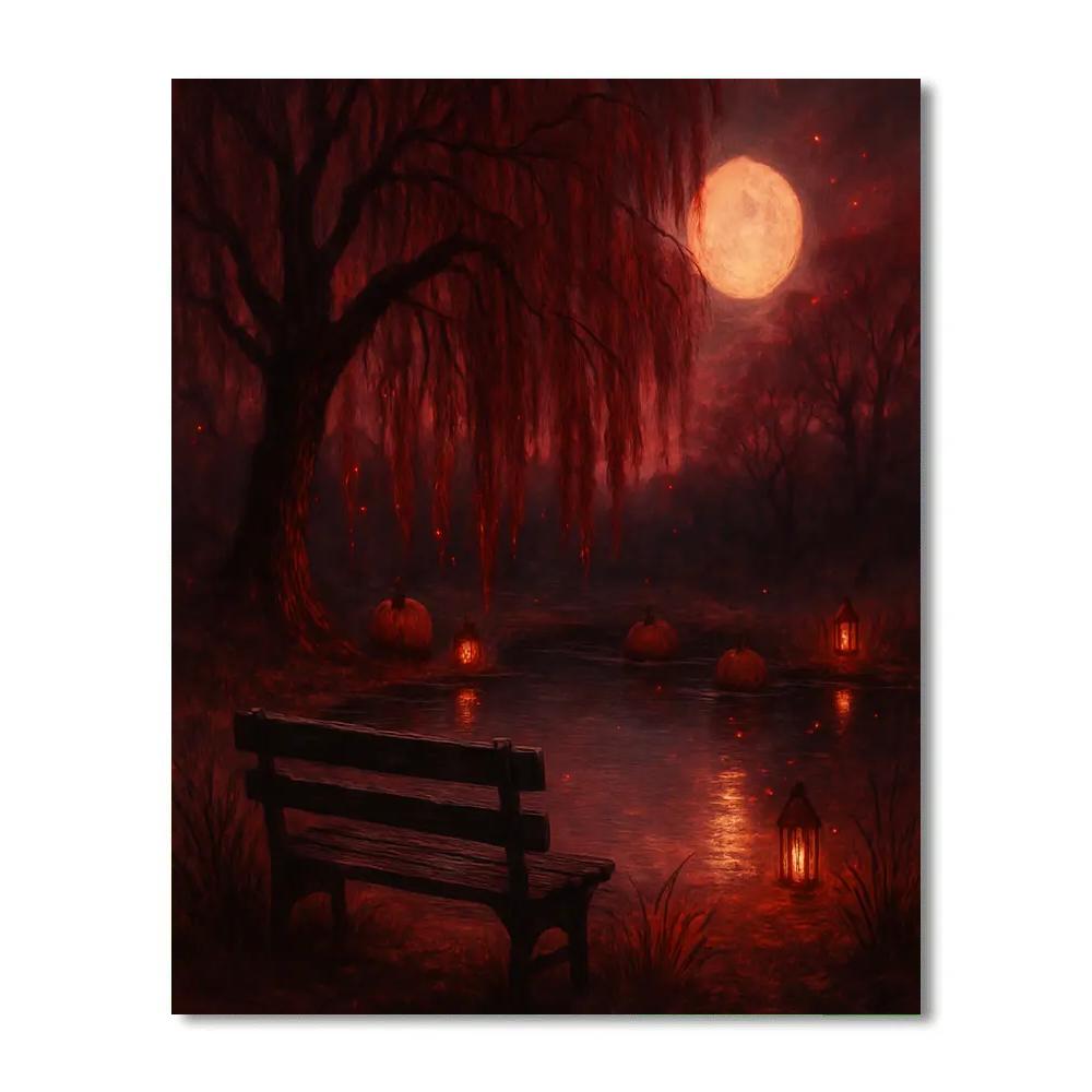 The Willowbench By Lantern Pond Numbered painting kits