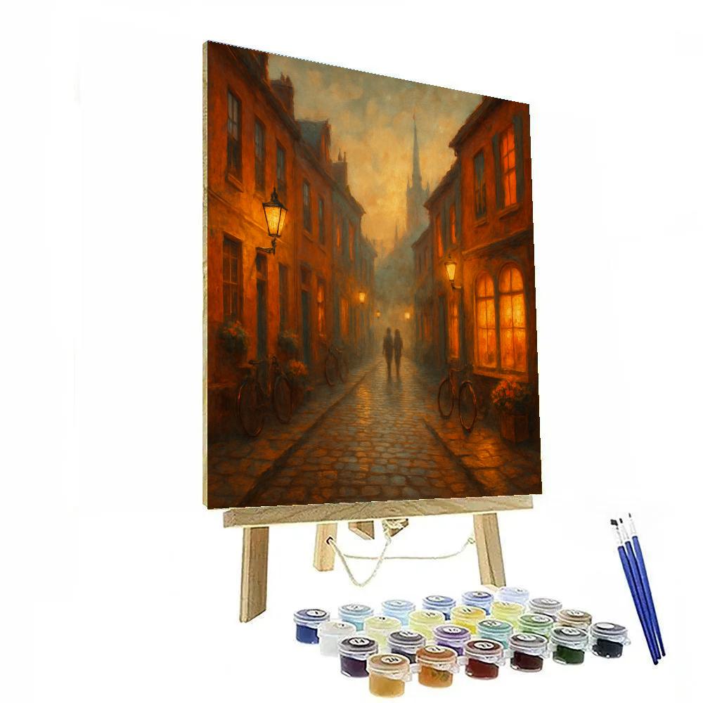 Sunset Lantern Lane Cityscape DIY paint by numbers