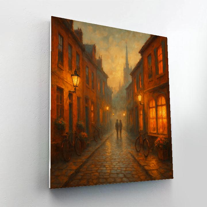 Sunset Lantern Lane Cityscape DIY paint by numbers