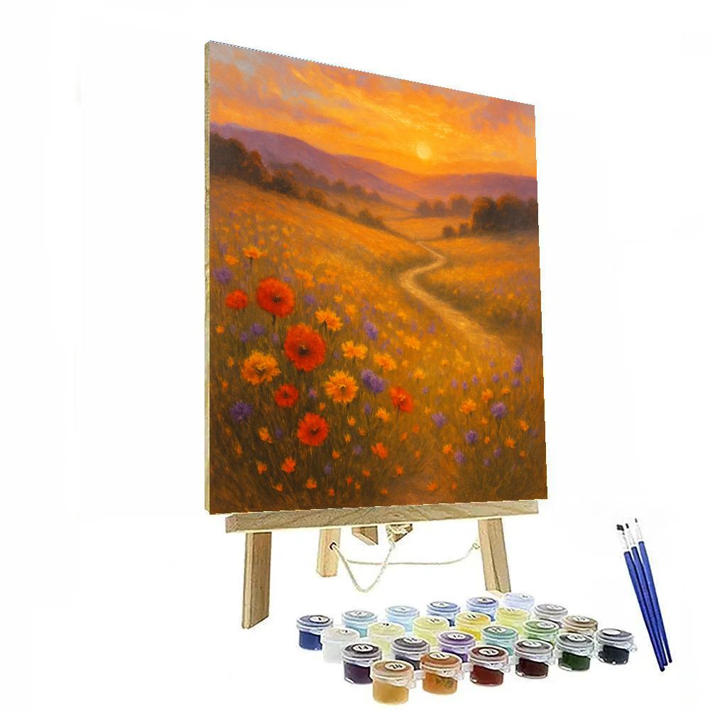 Sunset Meadow Reverie paint by numbers