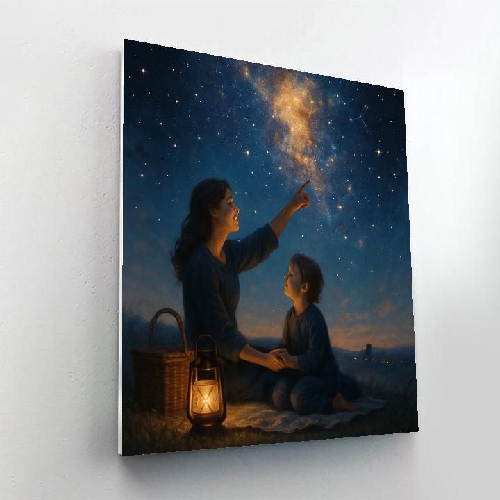 Mom And Child Starry Picnic Painting by numbers kit