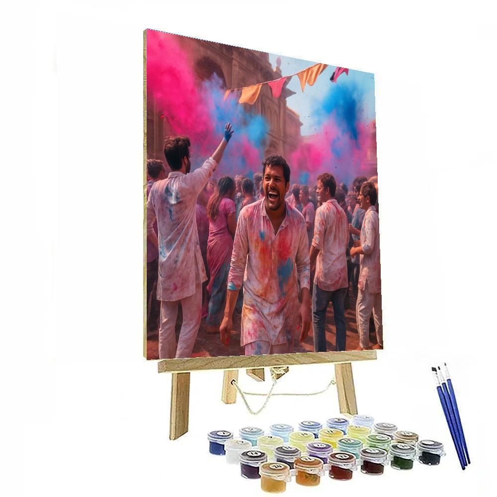 Holi Colors In Mathura Celebration paint by numbers