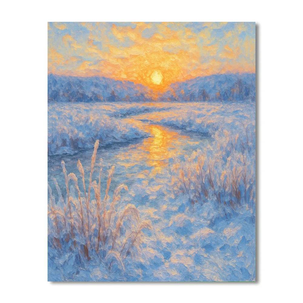 Sunrise Over Icy Meadow DIY paint by numbers