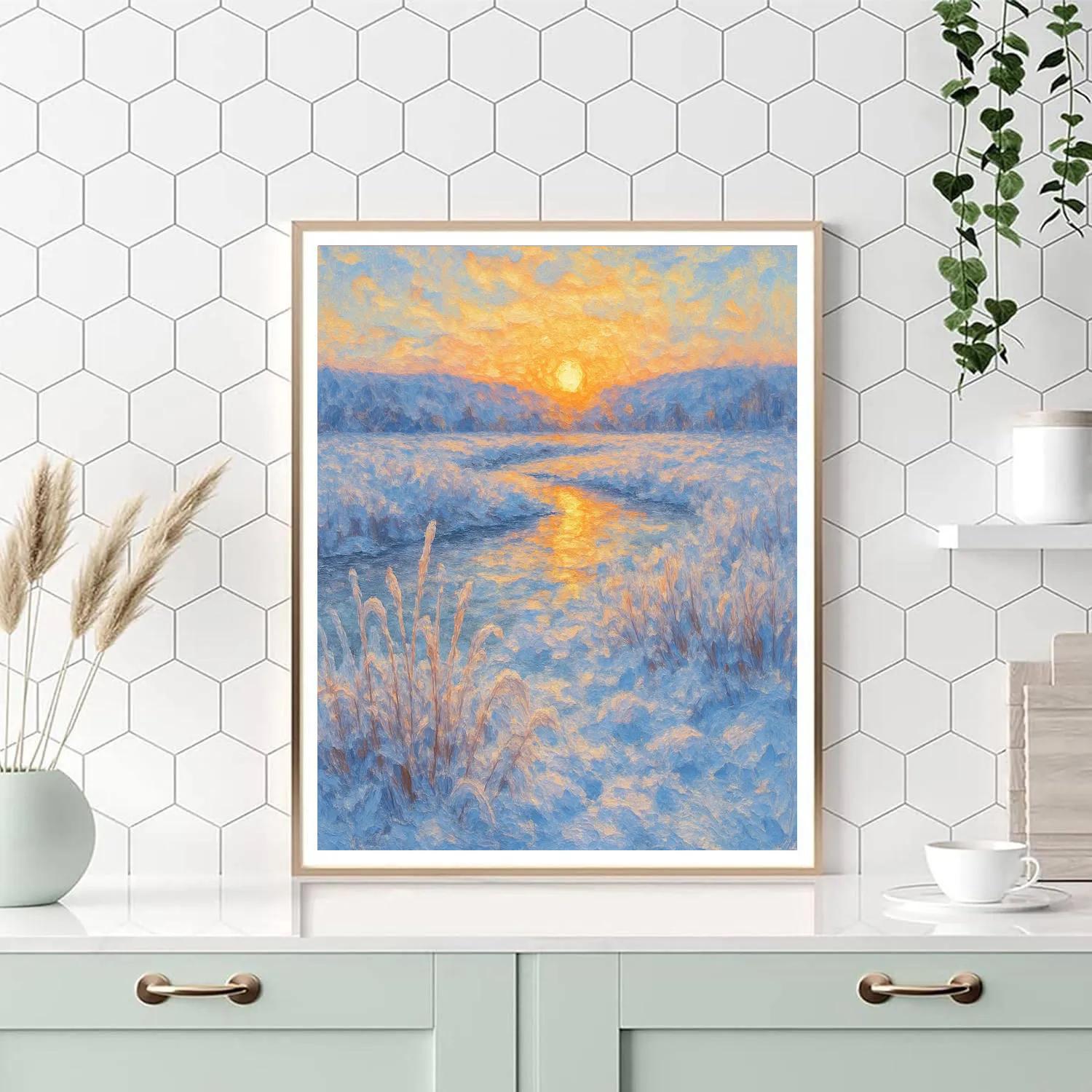 Sunrise Over Icy Meadow DIY paint by numbers