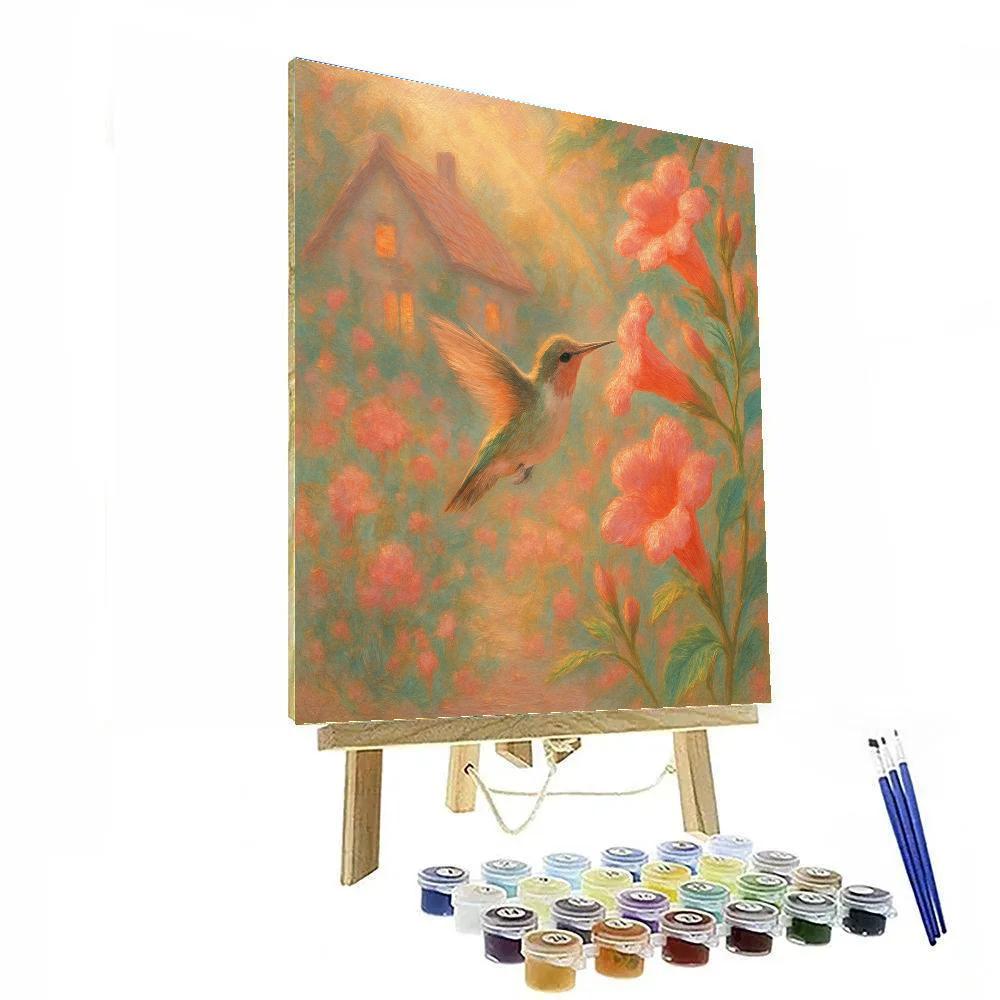 Hummingbird Garden Warmth painting number kit