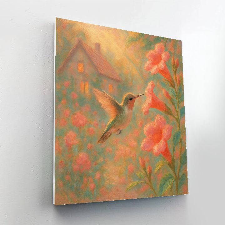 Hummingbird Garden Warmth painting number kit