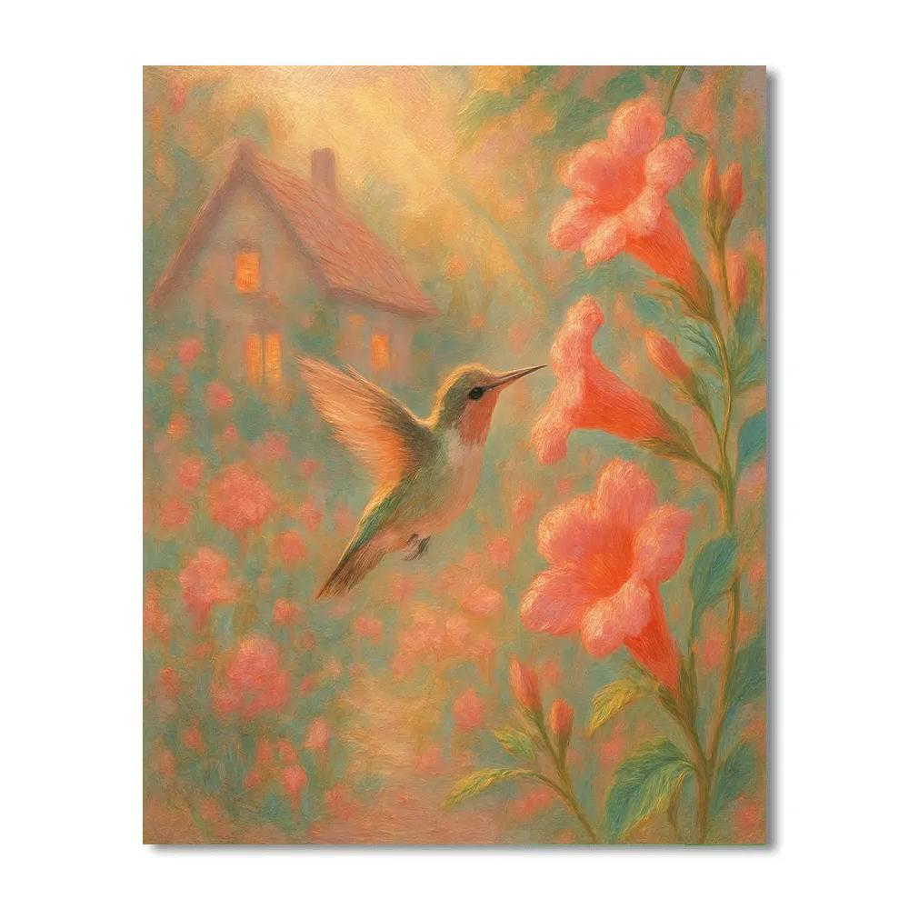 Hummingbird Garden Warmth painting number kit