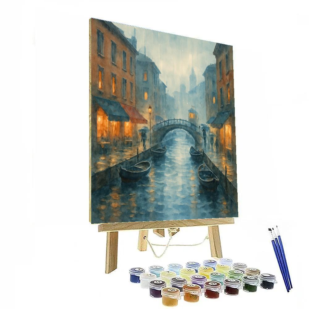 Rainwashed Canal At Dusk Paint by numbers kits