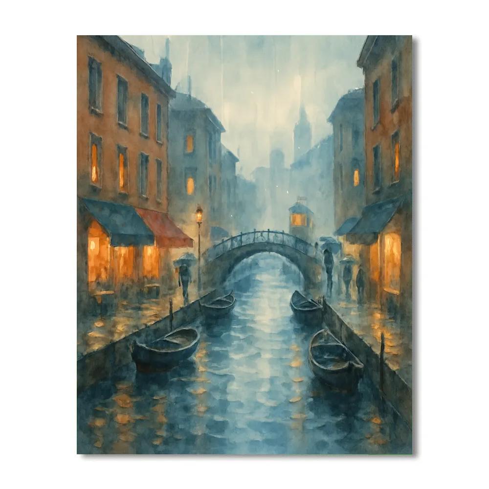 Rainwashed Canal At Dusk Paint by numbers kits