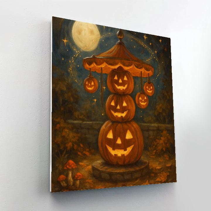 Stacked Jacko Lantern Carousel Painting by numbers kit