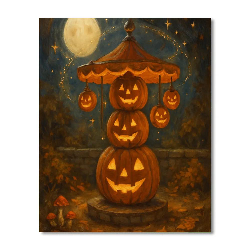 Stacked Jacko Lantern Carousel Painting by numbers kit