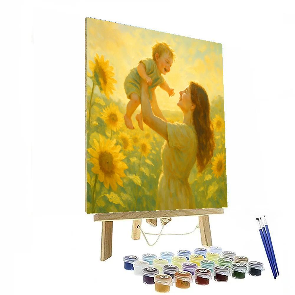 Tender Embrace In A Sunflower Field Paint by numbers kits