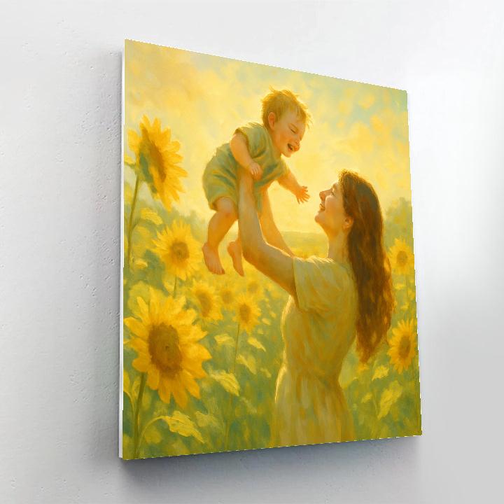 Tender Embrace In A Sunflower Field Paint by numbers kits