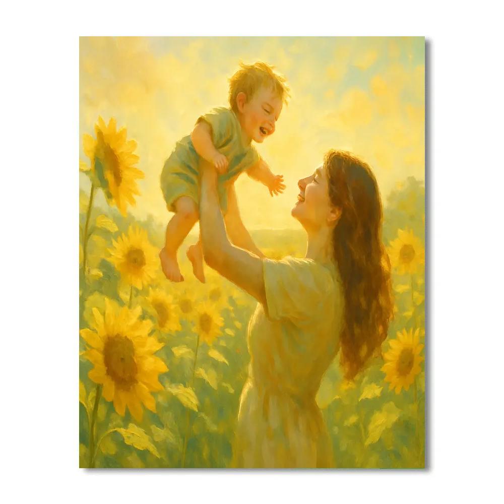 Tender Embrace In A Sunflower Field Paint by numbers kits
