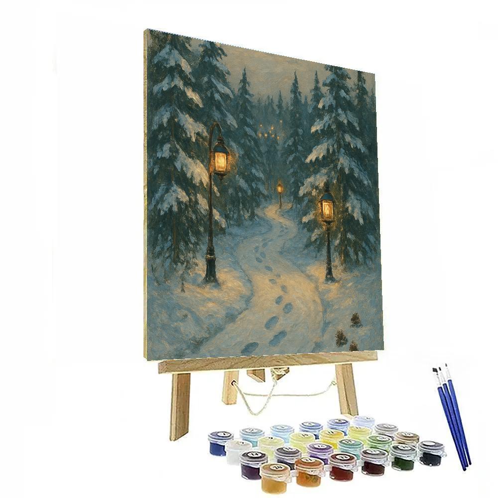 Evergreen Lantern Path Paint by numbers art