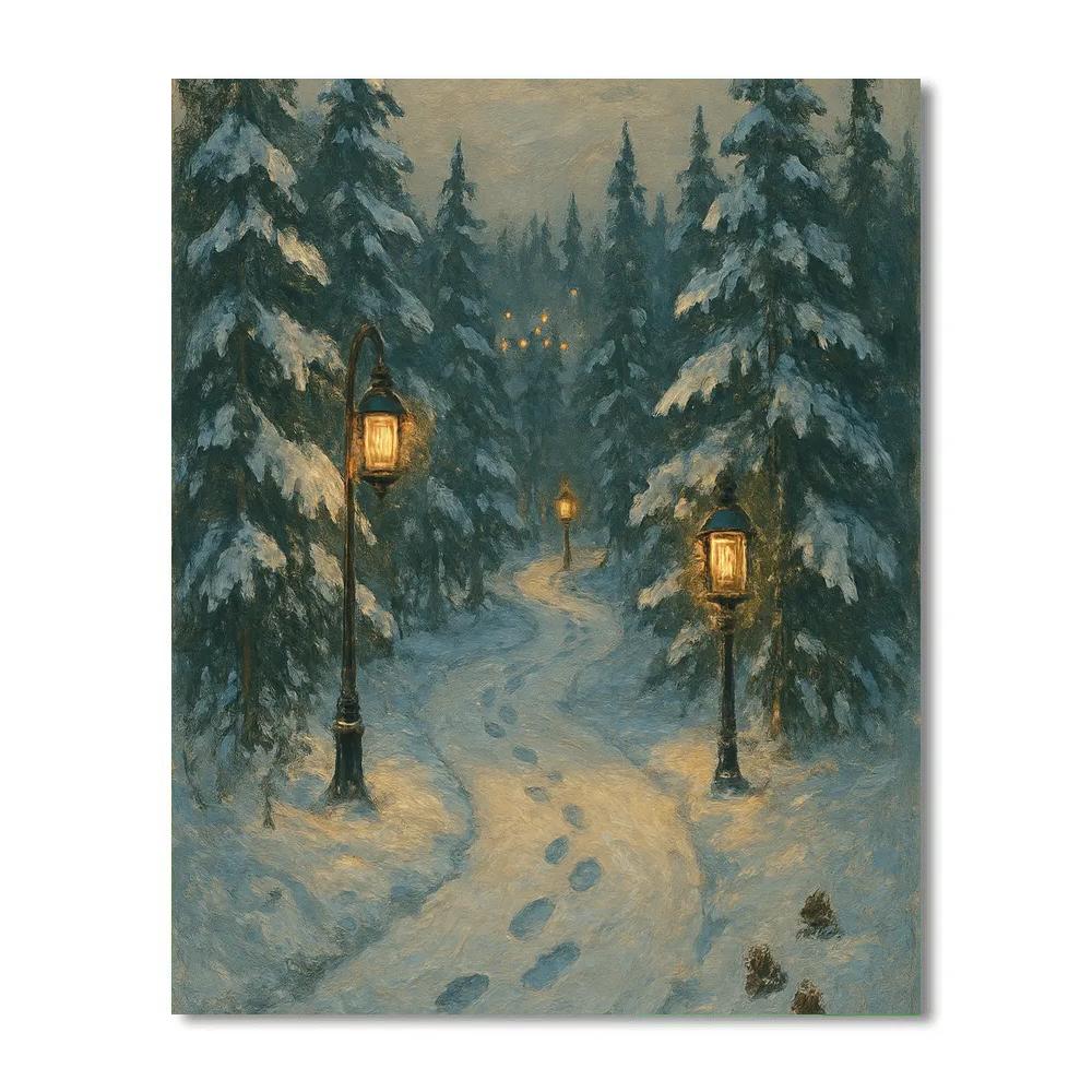 Evergreen Lantern Path Paint by numbers art