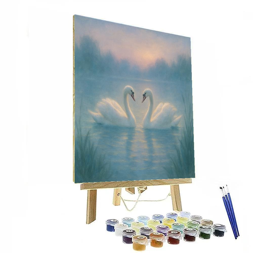 Misty Swan Twilight painting number kit